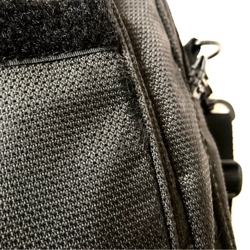 TUMI Leather & Canvas Unisex Shoulder Bag, Gently Used.